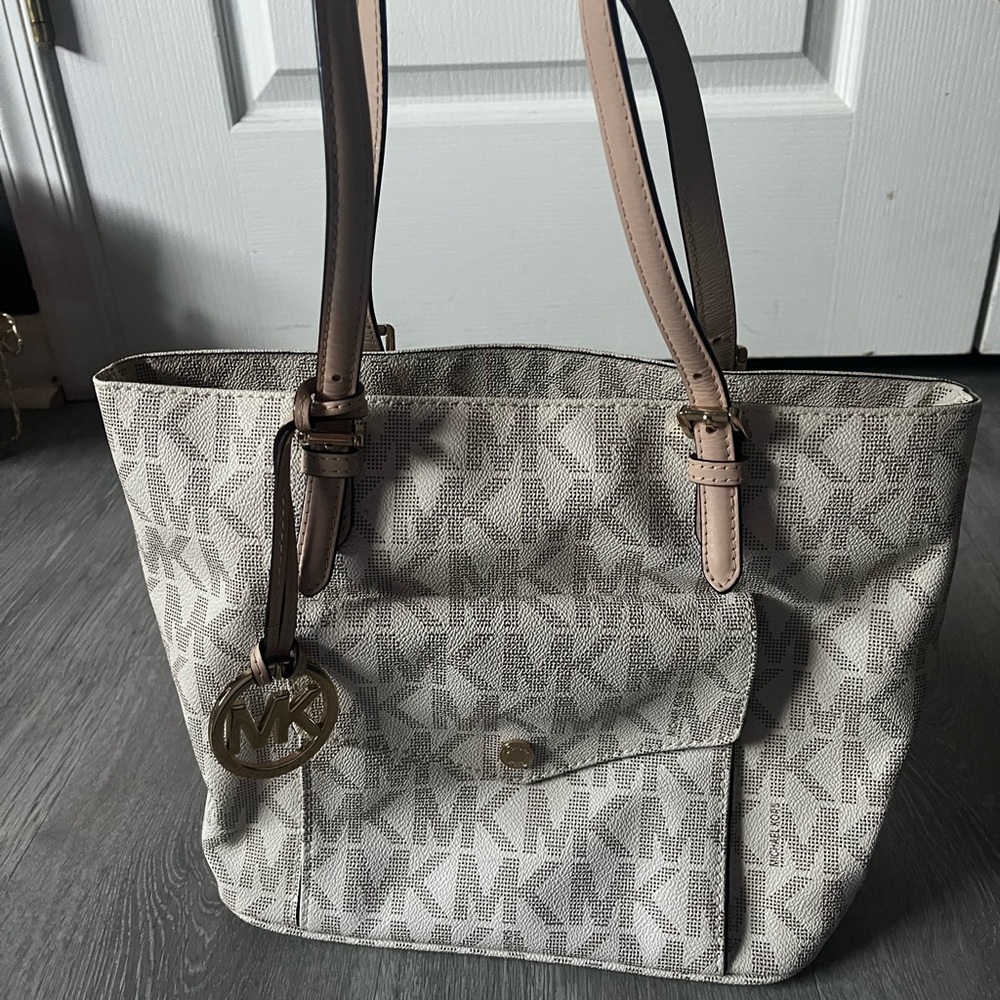 Michael Kors Cream Monogram Tote